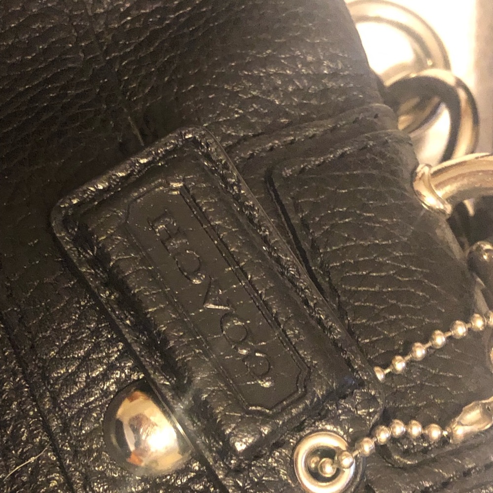 Black leather Coach purse with wallet